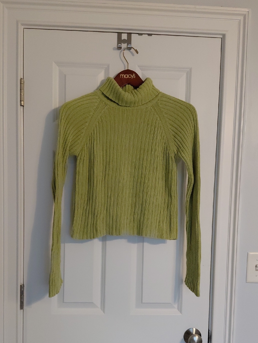 Vintage No Boundaries Light Green Ribbed Turtleneck Sweater, Size S